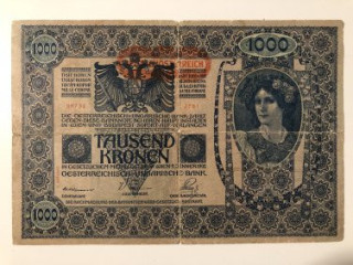 Classic Austria banknote 1000 crowns 1902 (RC)