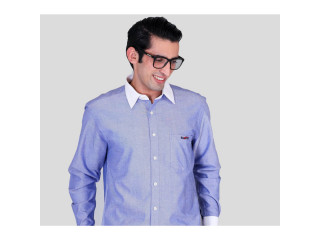 Manufacturer & Supplier of Blue Chambray Sudhir Genset Personalized Shirts for Business Ggrace.