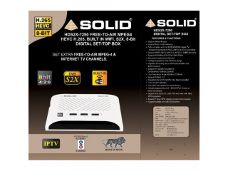 SOLID HDS2X-7290 DVB-S2X, HEVC 8bits H.265 Free-To-Air Set-Top Box