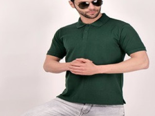 Stylish Bottle Green Polo T-Shirt by Corcul Artefact Pvt. Ltd.