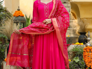 Bright & Beautiful Rani Colour Suit at Gillori