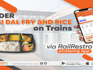 Order Desi Dal Fry And Rice on Trains Via RailRestro eCatering App