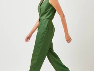 Evelyn Set | Green Designer Co-ord Set for Women | Contemponari