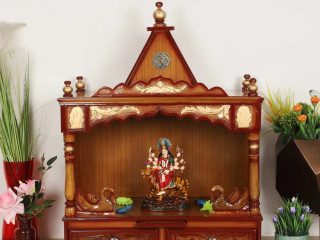 SukhatMan Medium Wall Mount Pooja Mandir without Door