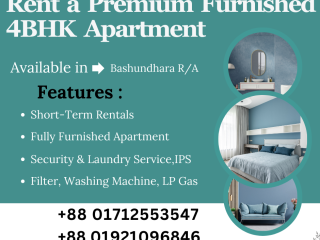 Furnished 4BHK Serviced Apartment RENT In Bashundhara R/A