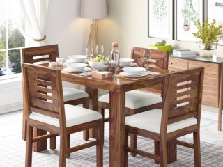 Solid Wood Dining Table Set (4 Seater)