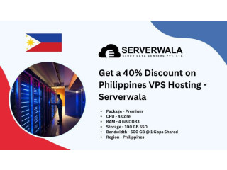 Get a 40% Discount on Philippines VPS Hosting - Serverwala