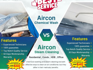 Aircon Chemical Wash vs Steam Cleaning