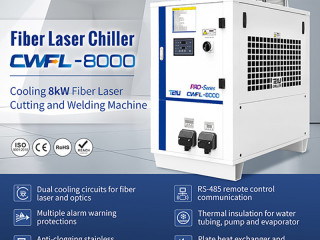 Laser Chiller CWFL-8000 to Cool 8000W Fiber Laser Cutters Welders Cleaners