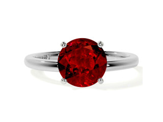 GIA Certified 1.55 cts white Gold Ruby Ring.