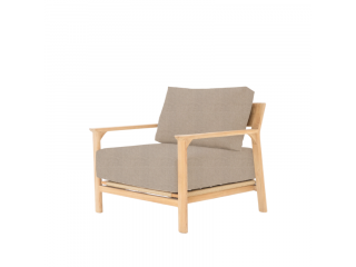 Bali Teak Collective - SURI OUTDOOR LOUNGE CHAIR WITH INDOOR FOAM AND OUTDOOR FABRIC