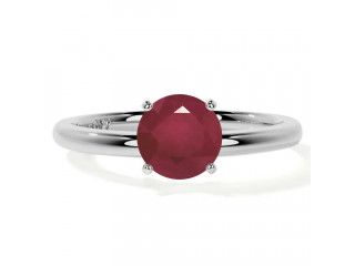Sale on 0.65 carat Ruby Round Soltaire Engagement Ring