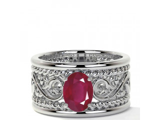 Purchase Vintage Oval Ruby Soltaire 0.65-carat Ring