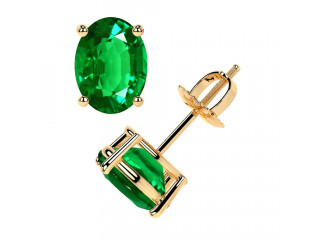 Gold Emerald Earrings Collection at GemsNY