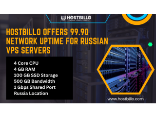 Hostbillo offers 99.90 network uptime for Russian VPS servers