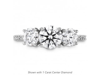 Camilla 3 Stone Diamond Engagement Ring in Platinum