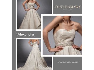 Buy Romantic Taffeta and Organza Draped Custom Wedding Gown Brooklyn
