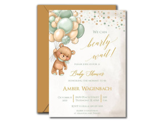 Unique Bear Baby Shower Invitations From Custom Candy Bar Wrapper
