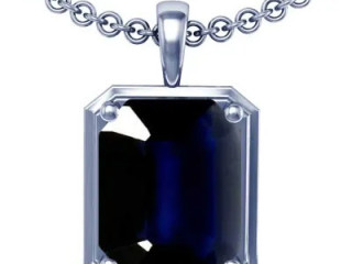 Gorgeous Untreated 1.85ct Emerald Cut Blue Sapphire Necklace