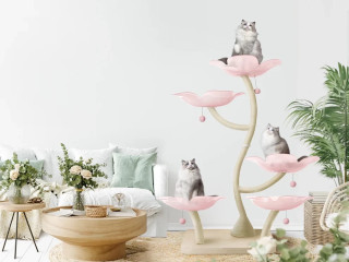 Cherry Blossom Origami Flower Cat Tree – Stylish Comfort & Entertainment for Cats