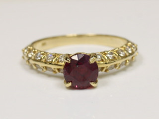 Stunning Untreated Ruby & Diamond Prong Set Ring – A Statement of Luxury (2.45cttw)