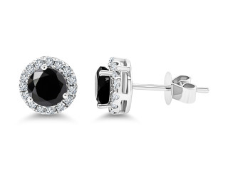 Natural Black Onyx Diamond Earrings for Women