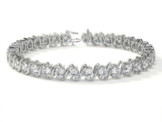 Stunning Diamond S-Link Tennis Bracelet(4mm Round, 8.25cttw)